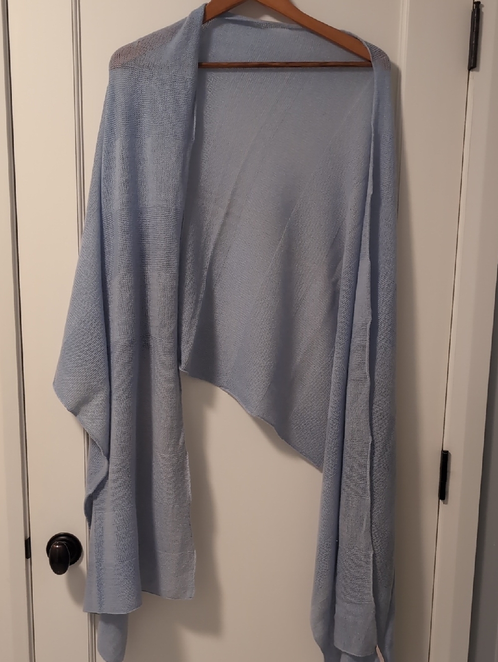 Nordstrom Pale Blue Knit Cashmere  Wrap